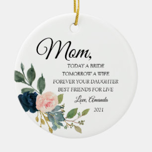 Personalisierte Mutter der Braut Keramik Ornament