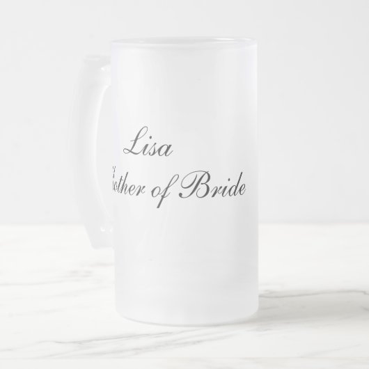 Personalisierte Mutter der Braut-Tasse Mattglas Bierglas (Vorderseite Links)