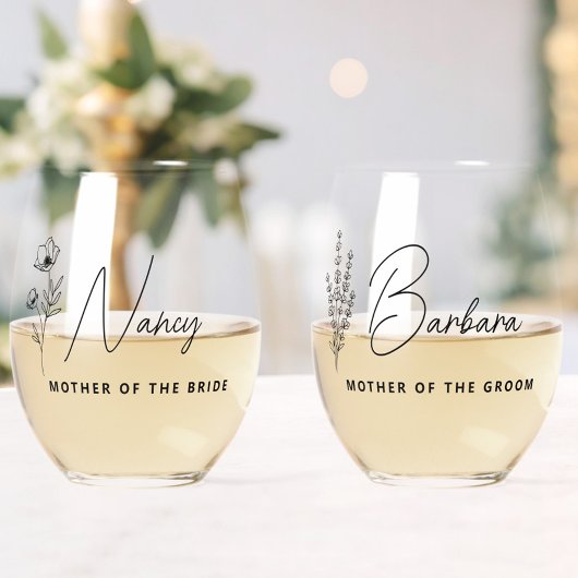Personalisierte Mutter der Braut Weinglas Ohne Stiel