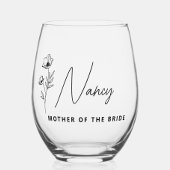 Personalisierte Mutter der Braut Weinglas Ohne Stiel