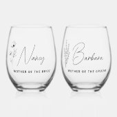 Personalisierte Mutter der Braut Weinglas Ohne Stiel (Vorderseite)