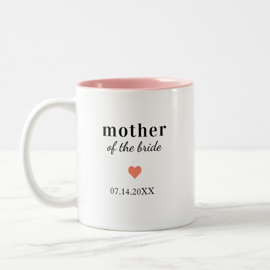 Personalisierte Mutter der Braut Zweifarbige Tasse (Links)
