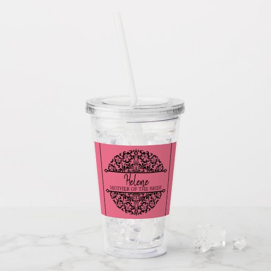 PERSONALISIERTE MUTTER DER BRIDE ACRYLIC TUMBLER ACRYLTRINKBECHER (Vorderseite Ice)