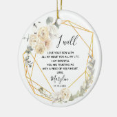 Personalisierte Mutter der geometrischen Groom Keramik Ornament (Links)