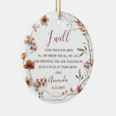 Personalisierte Mutter der Groom-Boho-Wildblumen Keramik Ornament (Rechts)