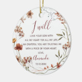 Personalisierte Mutter der Groom-Boho-Wildblumen Keramik Ornament (Links)