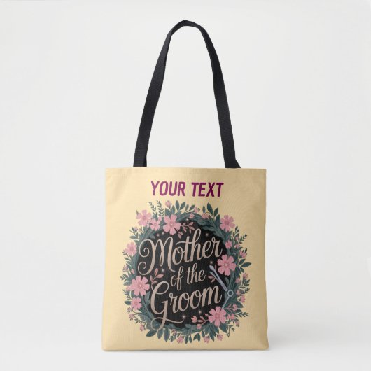 Personalisierte Mutter der Groom Floral Tote Tasch Tasche (Vorderseite)