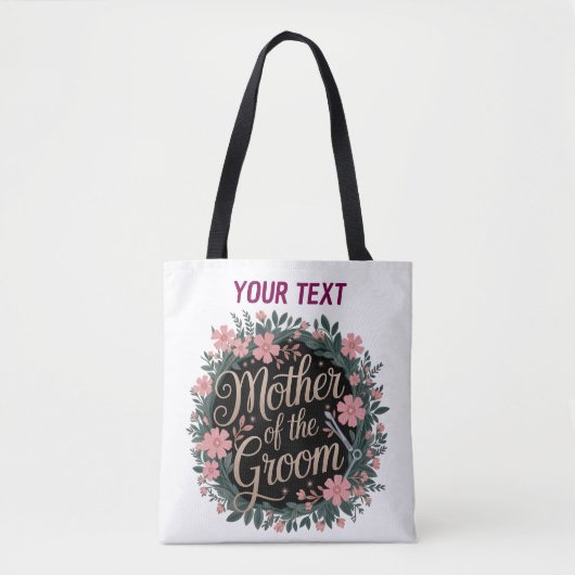 Personalisierte Mutter der Groom Floral Tote Tasch Tasche (Vorderseite)