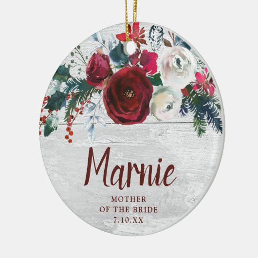 Personalisierte Mutter der Weihnachtsflöten Keramik Ornament (Links)