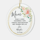 Personalisierte Mutter des Blumengeschenks Keramik Ornament (Links)