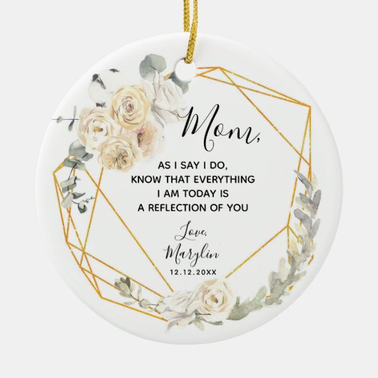 Personalisierte Mutter des Blumengeschenks Keramik Ornament (Vorne)