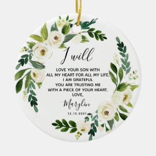 Personalisierte Mutter des Geschenks "Groom White  Keramik Ornament