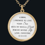 Personalisierte Mutter des Gräuelgeschenks von der Vergoldete Kette<br><div class="desc">Schönes und klassisches Geschenk für die Mutter der GROOM von Bride personalisiert mit dem Namen der Mutter des Bräutigams,  dem Namen der Braut und dem Hochzeitstag</div>