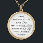 Personalisierte Mutter des Gräuelgeschenks von der Vergoldete Kette<br><div class="desc">Schönes und klassisches Geschenk für die Mutter der GROOM von Bride personalisiert mit dem Namen der Mutter des Bräutigams,  dem Namen der Braut und dem Hochzeitstag</div>