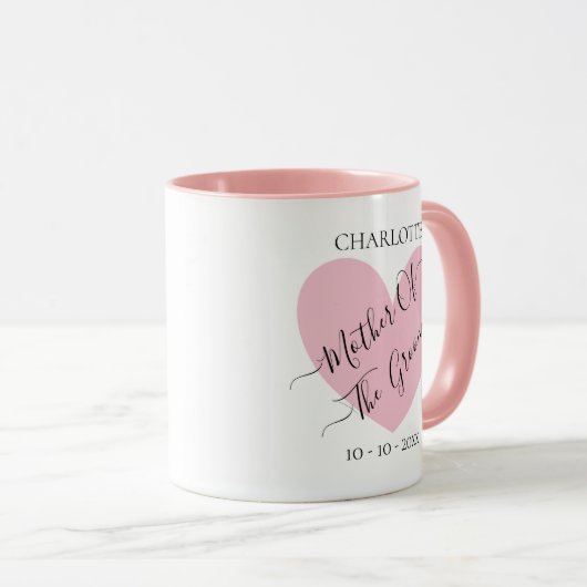 Personalisierte Mutter des graurosa Herzens Tasse (VorderseiteRechts)