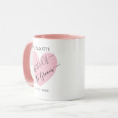 Personalisierte Mutter des graurosa Herzens Tasse (Vorderseite Links)