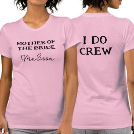 Personalisierte Mutter des rosa Brautnamens T-Shirt