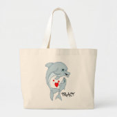 Personalisierte Mutter Dolphin Liebe Jumbo Tasche (Vorne)