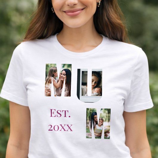 Personalisierte Mutter-Foto-Collage Muttertag Tri-Blend Shirt