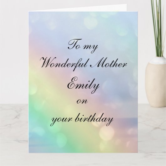 Personalisierte Mutter Geburtstag Karte (Vorderseite)