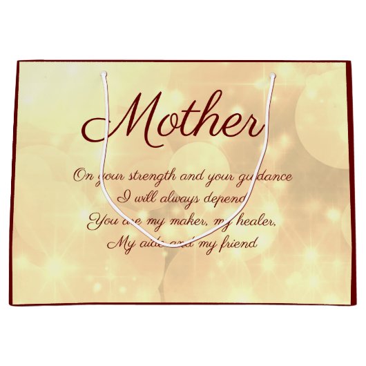 Personalisierte Mutter-Geschenktasche mit schönem Große Geschenktüte (Vorderseite)