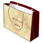 Personalisierte Mutter-Geschenktasche mit schönem Große Geschenktüte (Rückseite Schrägansicht)