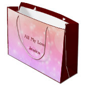 Personalisierte Mutter-Geschenktasche mit schönem  Große Geschenktüte (Rückseite Schrägansicht)