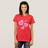 Personalisierte Mutter hat rote Herzen T-Shirt (Vorne ganz)