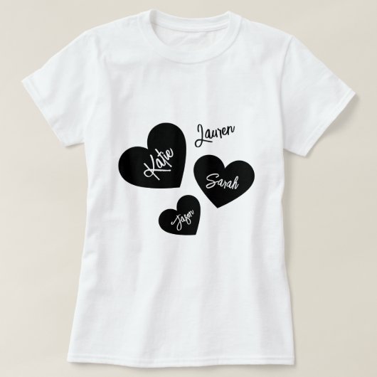 Personalisierte Mutter hört schwarz & weiß T-Shirt (Design vorne)