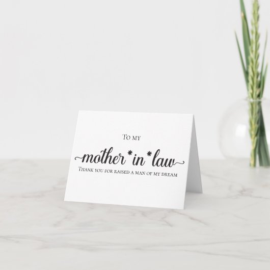 Personalisierte Mutter im Gesetz der Bride Gift Ca Dankeskarte (Vorderseite)
