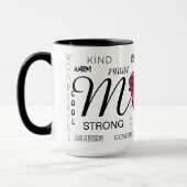 Personalisierte Mutter mit Herzrose und Typografie Tasse (Links)