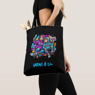 Personalisierte Mutter & Sohn Graffiti Kunst Schwa Tasche