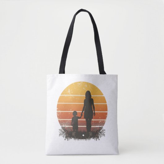 Personalisierte Mutter-und-Kind-Sonnenuntergangs-S Tasche (Vorderseite)