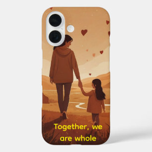 Personalisierte Mutter- und Tochter-Illustration iPhone 16 Hülle