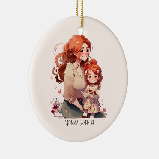 Personalisierte Mutter und Tochter Keramik Ornament (Rechts)