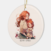 Personalisierte Mutter und Tochter Keramik Ornament (Links)