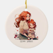 Personalisierte Mutter und Tochter Keramik Ornament (Hinten)