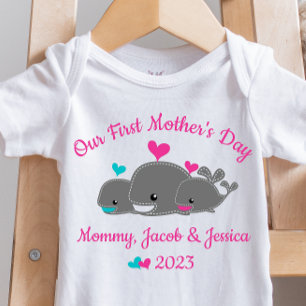 Personalisierte Mutter von zwei Kinderkarosserien Baby Strampler
