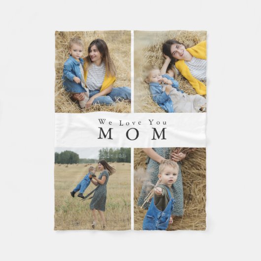 Personalisierte Mütterfamilie Fleecedecke (Vorderseite)