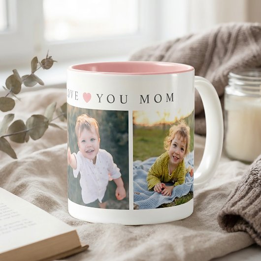 Personalisierte Mutterliebe Zweifarbige Tasse
