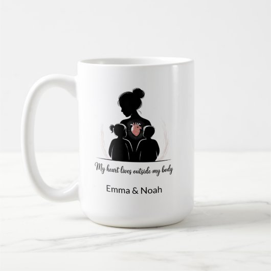 Personalisierte Mutterschaftssilhouette – Benutzer Kaffeetasse (Links)