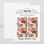 Personalisierte Muttertags-Karte Einladung (Vorne/Hinten)