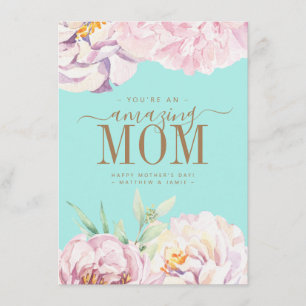 Personalisierte Muttertags-Karte mit Blumenmotiv Feiertagskarte