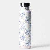 Personalisierte Muttertagsblaue Blumen Floral Trinkflasche (Links)