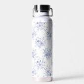 Personalisierte Muttertagsblaue Blumen Floral Trinkflasche (Rückseite)