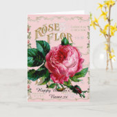 Personalisierte Muttertagsgeschenke, Vintage Rose Karte (Gelbe Blume)