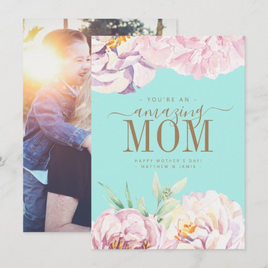 Personalisierte Muttertagskarte Feiertagskarte (Vorne/Hinten)