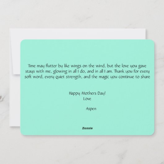 Personalisierte Muttertagskarte Feiertagskarte (Rückseite)