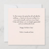 Personalisierte Muttertagskarte Karte (Rückseite)
