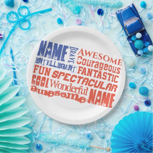 Personalisierte(n) Name(n) und Words USA-Flagge Pappteller (Party)